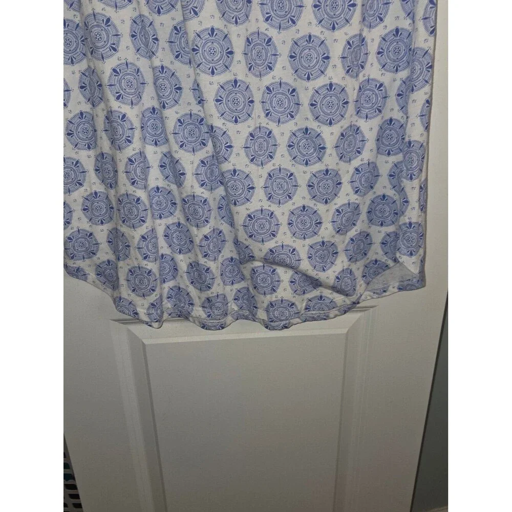 Carole Hochman Light Blue Floral Cotton Sleep Dress Nightgown